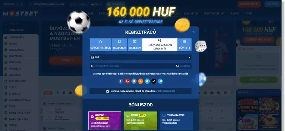 Mostbet regisztráljon a közösségi hálózaton
